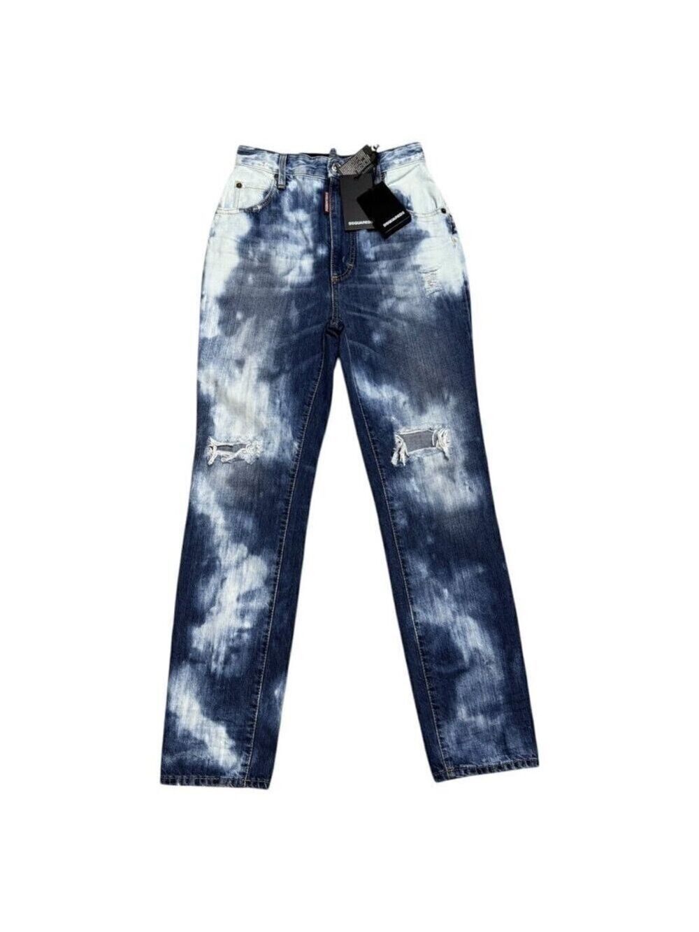 DSQUARED 2 Jeans (NWT) High Waist Glam Head Tie Dye Designer Skinny Denim Size 0
